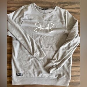 Under Armour Women’s Gray Fish Threadborne Shoreline Crew Sweatshirt-Size L
